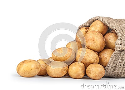 New potatoes in the bag Stock Photo