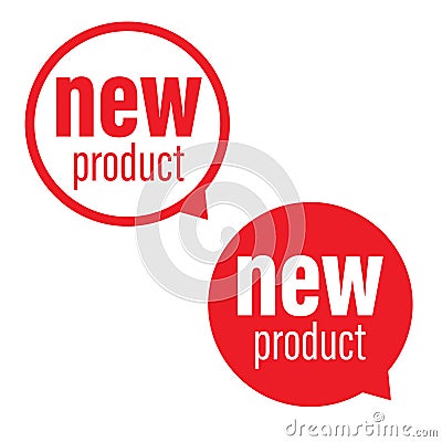 New Product annoucement red button Vector Illustration