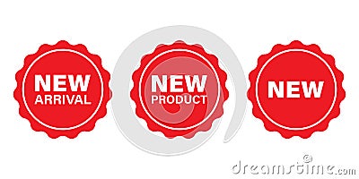 New product, arrival label badge sticker icon set Vector Illustration