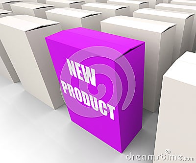 New Product Box Indicates Newness and Stock Photo