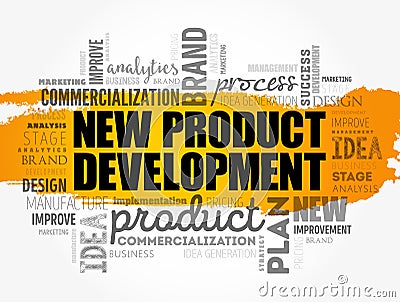 New product development word cloud collage Stock Photo