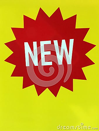 New product item sign Stock Photo