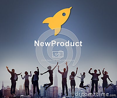 New Product Launch Marketing Commercial Innovation Concept Stock Photo