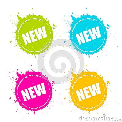 New product promotion splattered vector icon Vector Illustration