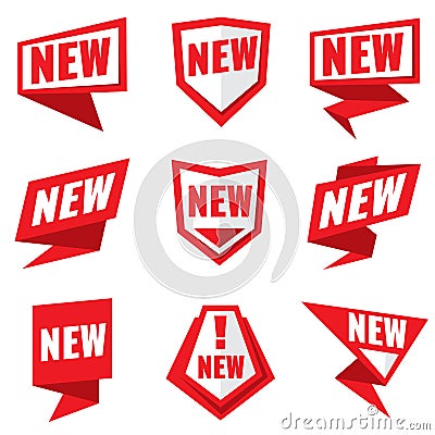 New product status vector labels Vector Illustration