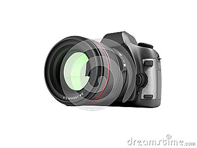 New professional zoom camera 3d render on white background no shadow Stock Photo
