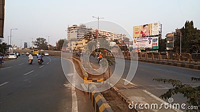 New Pune nashik highway over bridge in Bhosari fast connectivity to pune Editorial Stock Photo