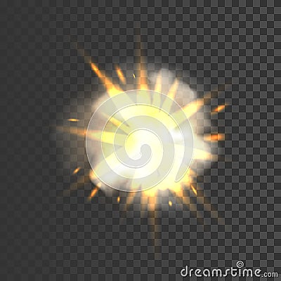 New realistic explosion sign Vector Illustration