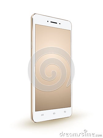 New realistic gold smartphone mockups Vector Illustration