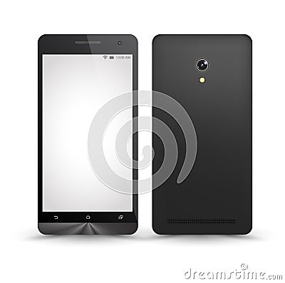 New realistic smartphones mockups front and back Vector Illustration