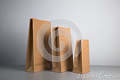 Kraft paper bag Stock Photo