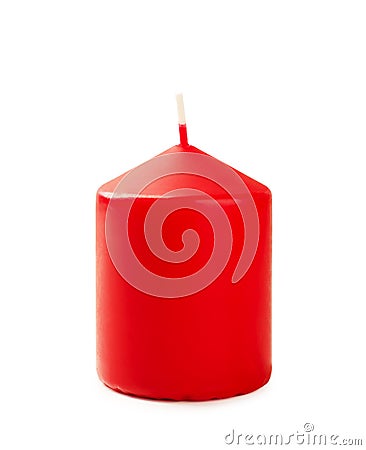 New red christmas candle isolated Stock Photo