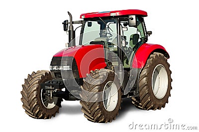 New red tractor Stock Photo