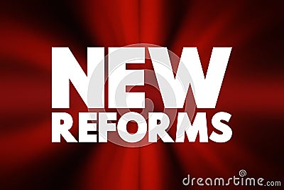 New Reforms text quote, concept background Stock Photo