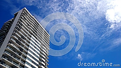 New residential apartment building and blue sky Stock Photo