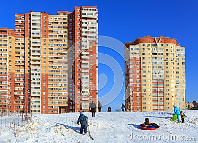 New residential buildings. Balashikha, Moscow region, Russia. Editorial Stock Photo