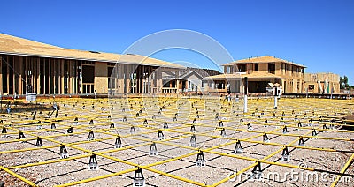 New residential construction home framing Stock Photo