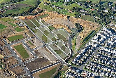 New Residential development in countryside south of Auckland Stock Photo