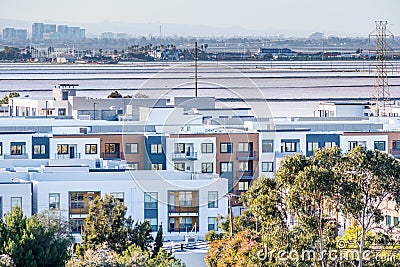 New residential developments on the shoreline of San Francisco bay area Stock Photo