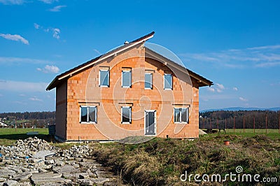 New residential family house is under construction Stock Photo