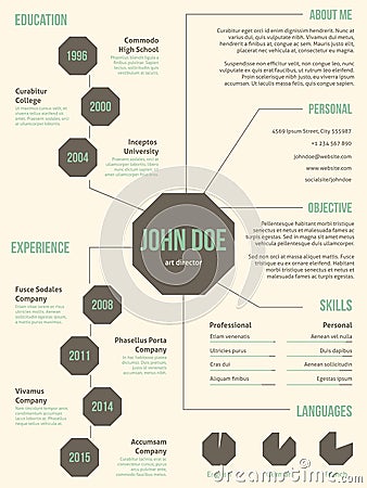 New resume cv template for employment Vector Illustration