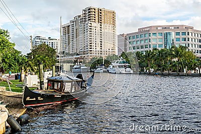 New River in downtown Fort Lauderdale, Florida Editorial Stock Photo