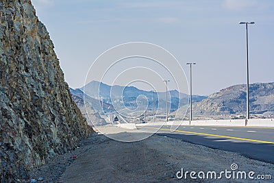 New road between Sharjah and Khor Fakkan Editorial Stock Photo