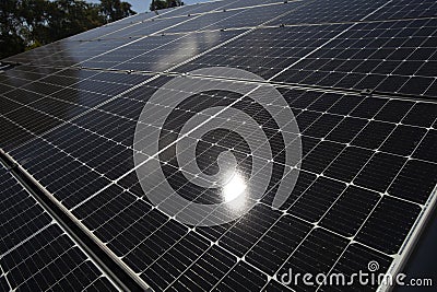 New rooftop solar panels Stock Photo
