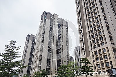 Rows of High-rise Commercial Residential Quarters Editorial Stock Photo