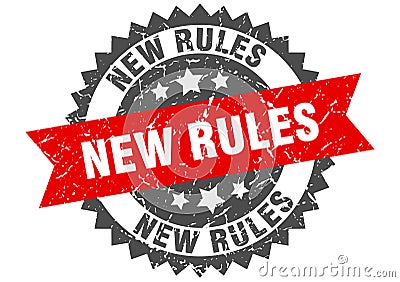 New rules stamp. new rules grunge round sign. Vector Illustration