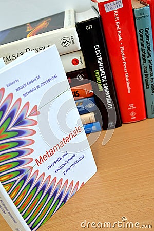 Physics and engineering books Editorial Stock Photo