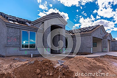 Home Construction in Arizona Stock Photo