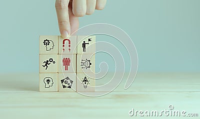 New skill, upskill and reskill concept. Foundational skills will need in the future world of work. Stock Photo