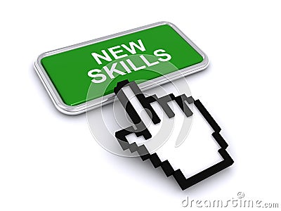 New skills button Stock Photo