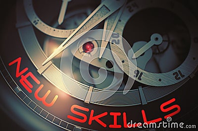 New Skills on Luxury Wrist Watch Mechanism. 3D. Stock Photo