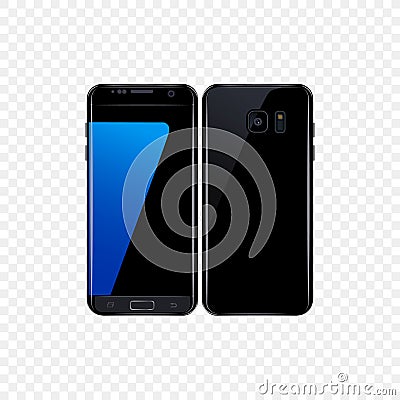 New smartphone design isolated. Smart phone edge design S7 Vector Illustration