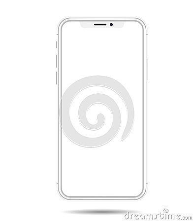 New smartphone white vector drawing isolated on white background Vector Illustration