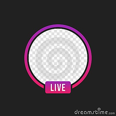 New Social media icon avatar LIVE video streaming colorful gradient. Element for social network, web, mobile, ui, app Vector Illustration