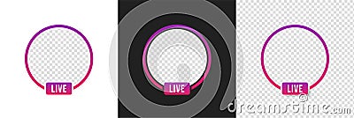 New Social media icon avatar LIVE video streaming colorful gradient. Element for social network, web, mobile, ui, app Vector Illustration