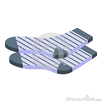 New socks icon isometric vector. Cute pair Stock Photo