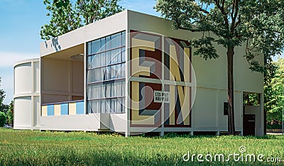 The New Spirit - L`Esprit Nouveau - Pavillon by Le Corbusier Editorial Stock Photo