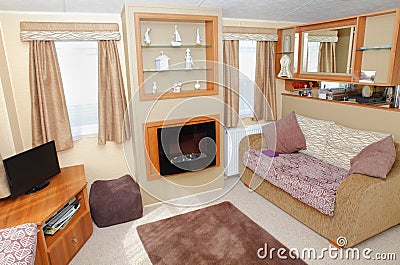 New static home caravan interior Stock Photo
