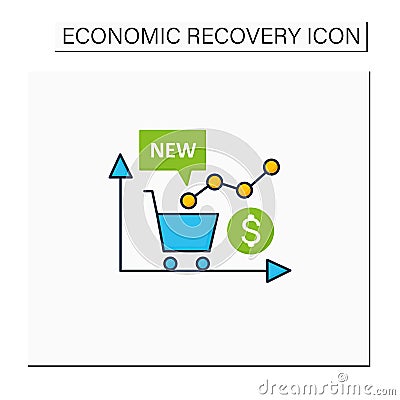 New stock markets color icon Vector Illustration
