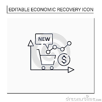 New stock markets line icon Vector Illustration