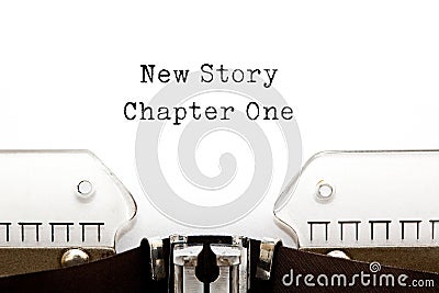 New Story Chapter One Typewriter Stock Photo