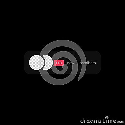 New Subscribers Notification Banner Illustration. Social Media UI Concept. Two Empty Circles for Adding User Avatars Vector Illustration