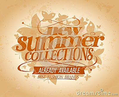 New summer collections vector design, best fashion brands Vector Illustration