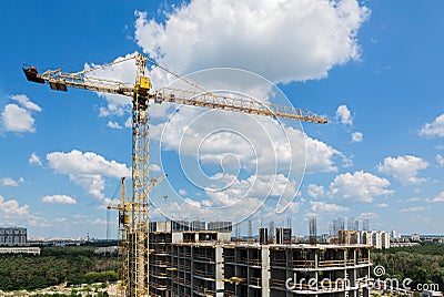 New tall modern building construction Stock Photo