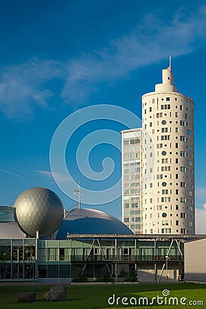 New tall round shape building Stock Photo