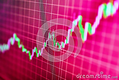 New technologies for business. Finger touch on Digital tablet computer to show the chart. Tablet computer showing stock marketing Stock Photo